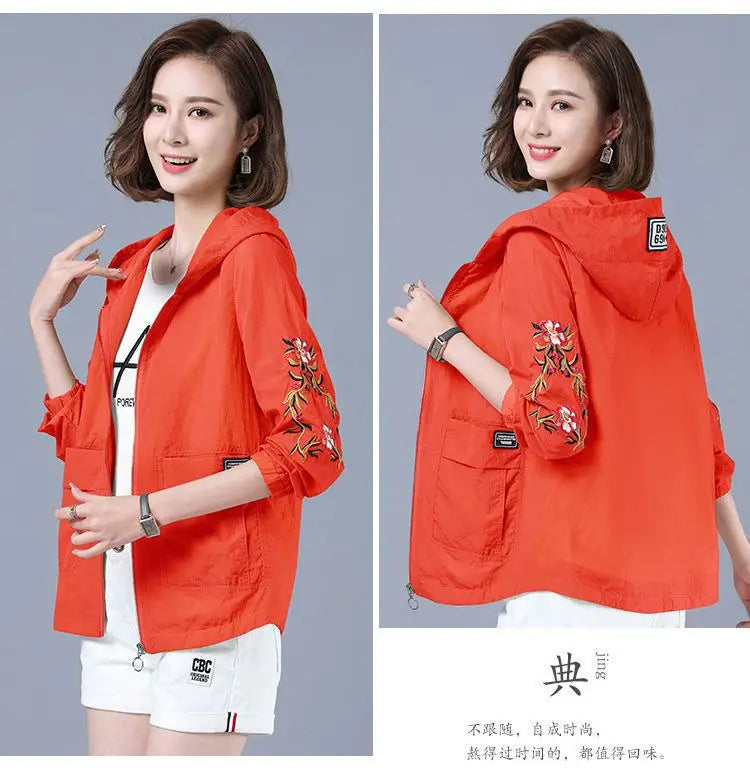Summer Jackets For Women 2025 Outerwears Cool Thin Coat Middle Aged Mother Clothes Korea Fashion Women's Clothing Embroidery